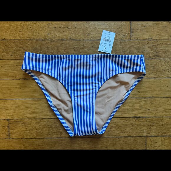 NWT Jcrew Blue & White Striped Bikini Bottom (XS) - Picture 4 of 7